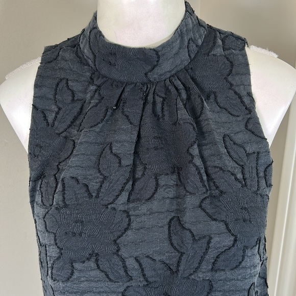 Anthropologie Maeve Savannah Swing Textured Top Blouse Ruffled Black Sz 2 - Picture 3 of 12